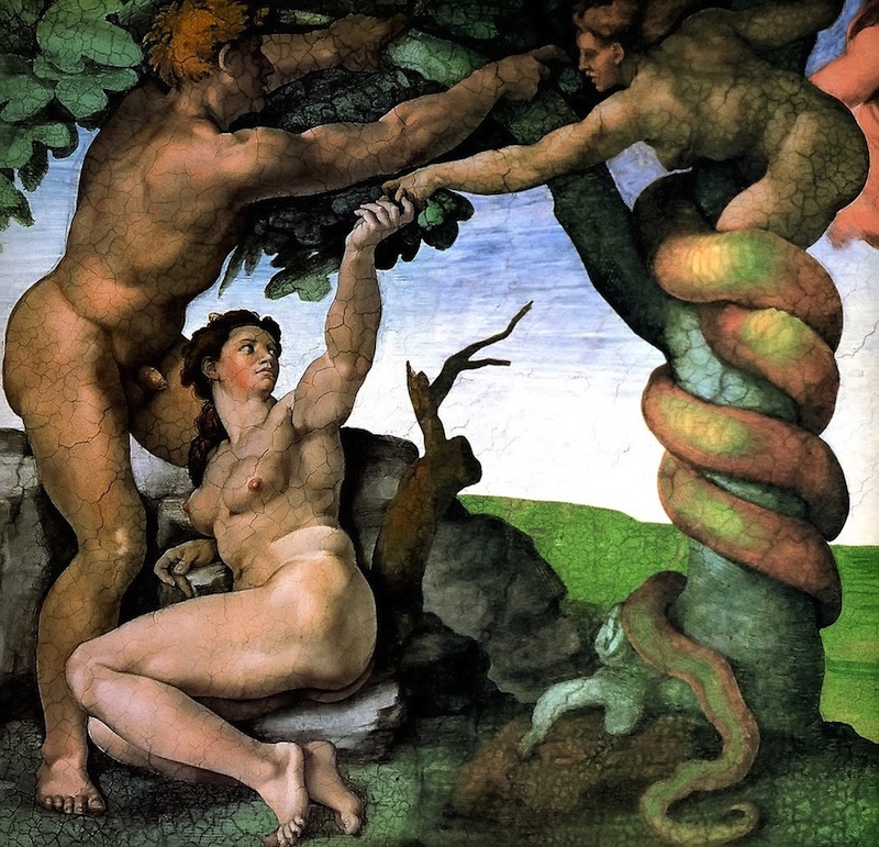 Michaelangelo Adam and Eve