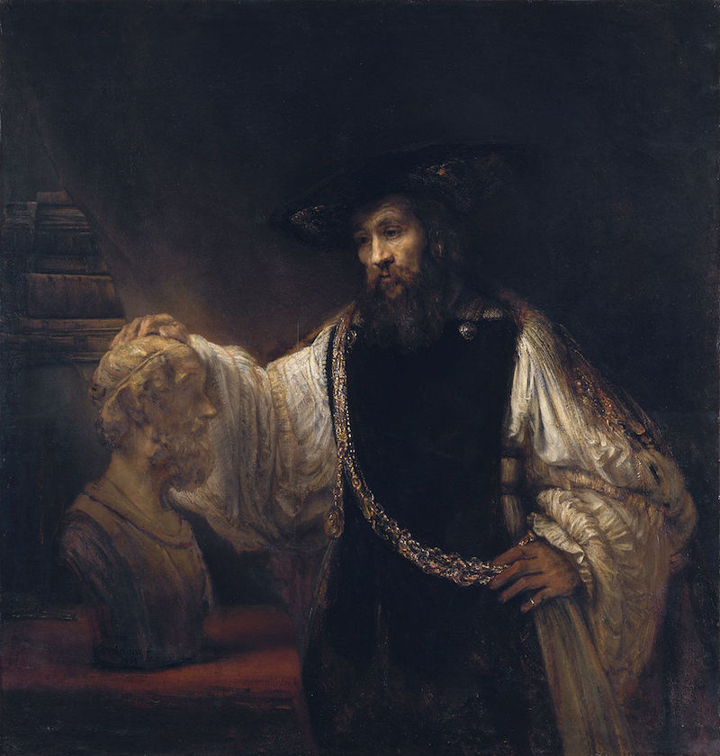 rembrandt aristotle with a bust of homer