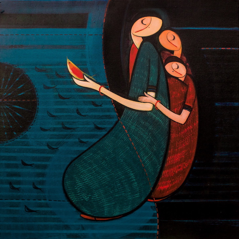 Dattatrya Thombare Mother with children