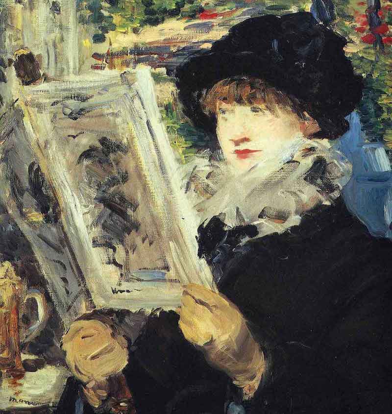 Edouard Manet Woman Reading in Cafe de Flore, Paris