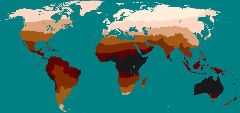 Global distribution of skin color