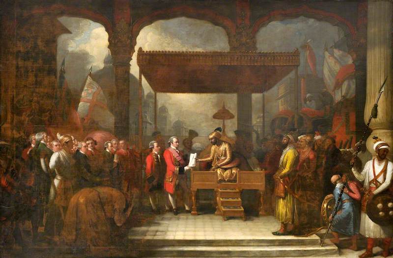 West, Benjamin, 1738-1820; Shah 'Alam, Mughal Emperor (1759-1806), Conveying the Grant of the Diwani to Lord Clive, August 1765