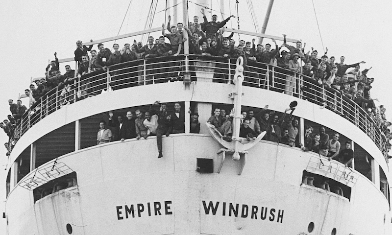 Jamaican immigrants arriving at Tilbury Dock in 1948 on the Empire Windrush.