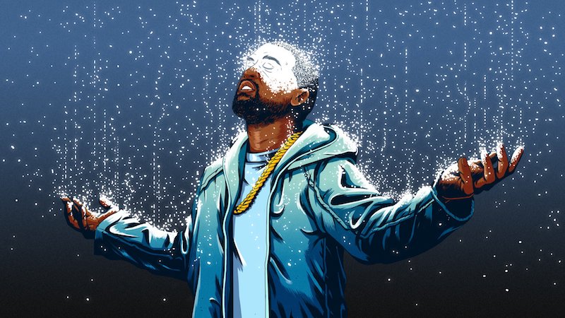Kanye West illustration to Ta-Nehisi Coates Atlantic essay