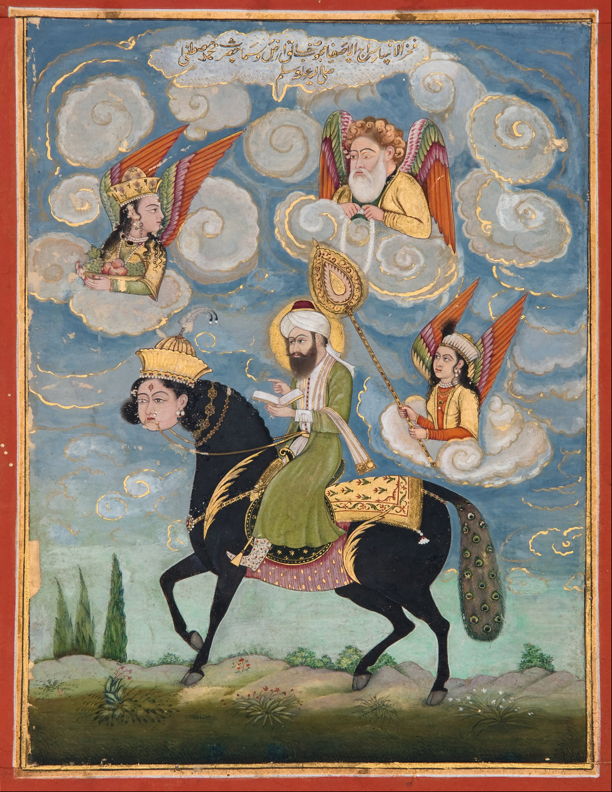 Portrait of the Prophet Muhammad riding the Buraq. 1820-30, India; Art Gallery of South Australia.
