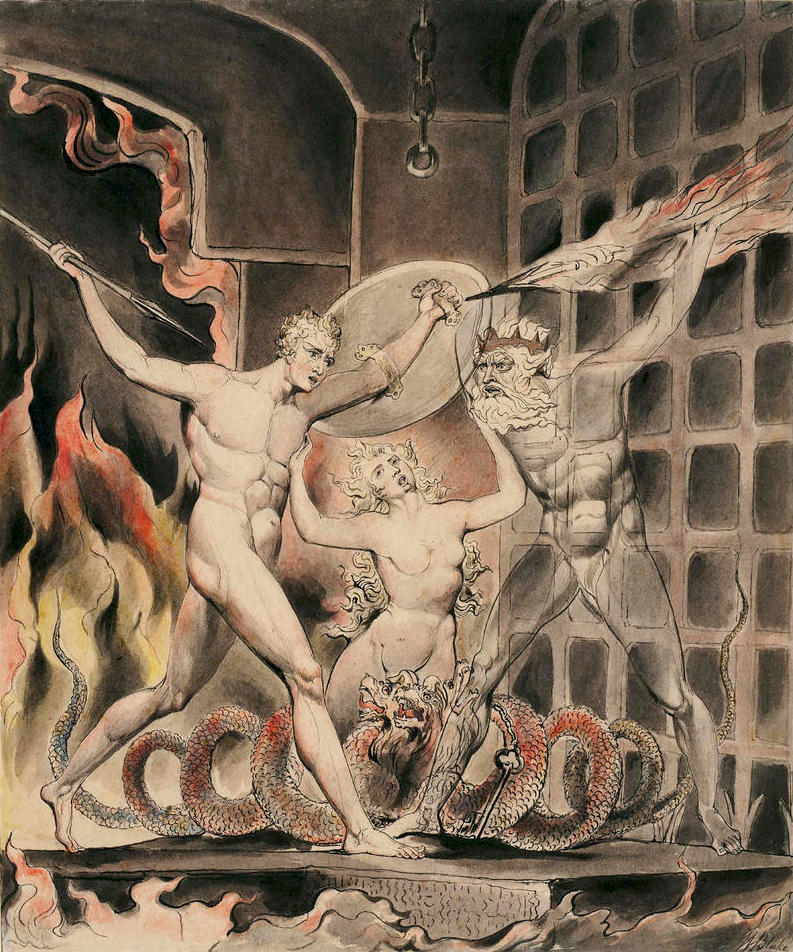 William Blake Milton's Paradise Lost, Satan Comes to the Gates of Hell