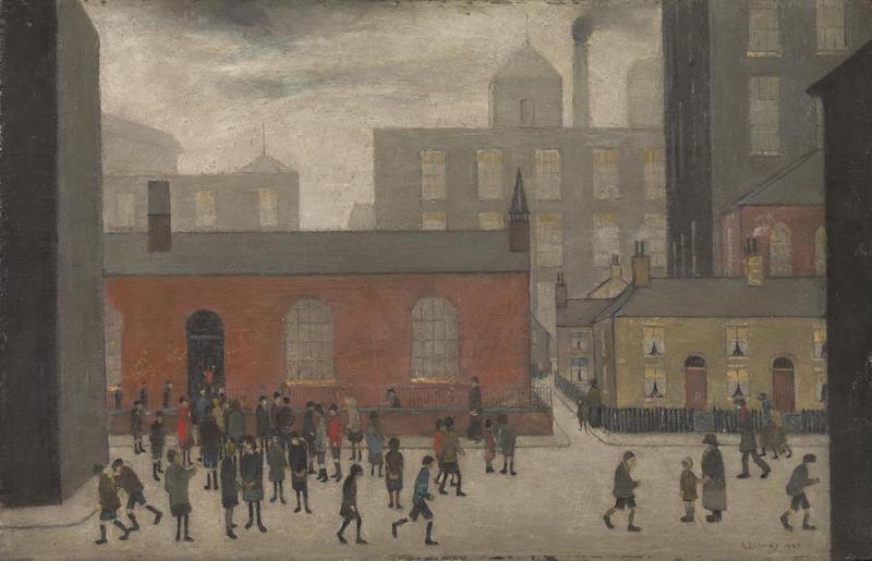 Coming Out of School 1927 by L.S. Lowry 1887-1976