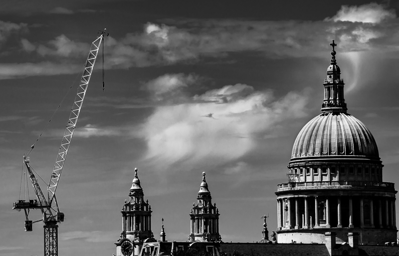 St Paul's and crane